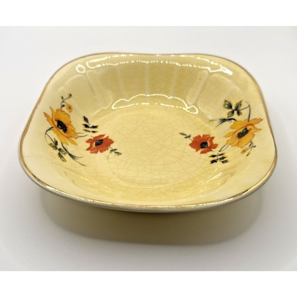 Antique Limoges Golden Glow small serving plate Yellow floral gold - vintage